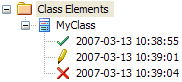 Showing the audit tree with changes grouped by element type, in Sparx Systems Enterprise Architect.