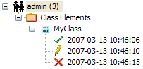 Showing the audit tree with changes grouped by user, in Sparx Systems Enterprise Architect.