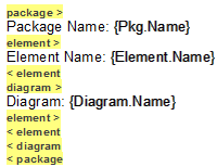 Setting sections and fields to report the Elements in Packages external to the currently selected package in Sparx Systems Enterprise Architect.