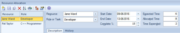 Showing two resources being added to an element in Sparx Systems Enterprise Architect.