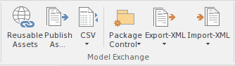 Part of the Publish ribbon in Sparx Systems Enterprise Architect.