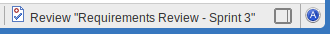 The joined review element's name is added to the status bar.